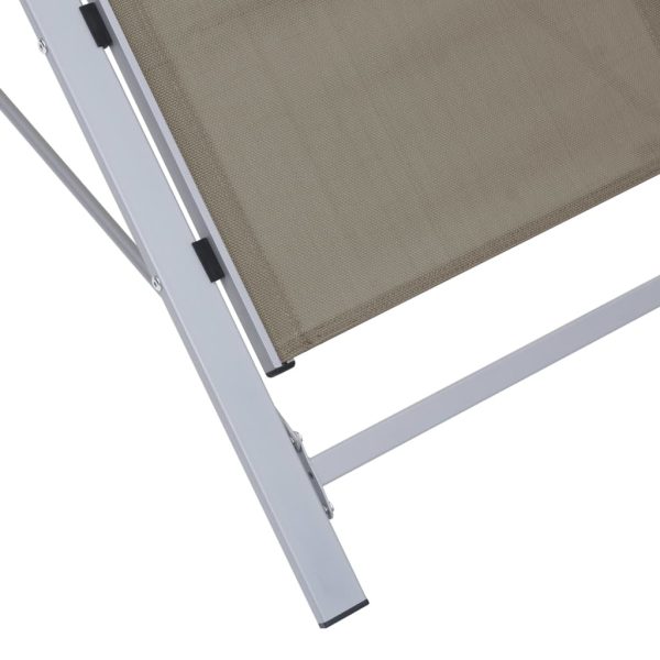 Espreguiçadeiras com mesa 2 pcs alumínio cinzento-acastanhado - Image 7