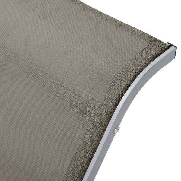 Espreguiçadeiras com mesa 2 pcs alumínio cinzento-acastanhado - Image 8
