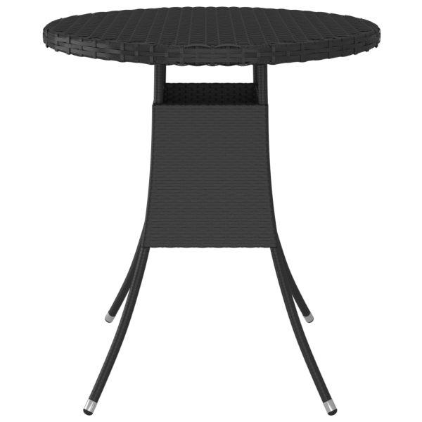 Mesa de jardim 70x70x73 cm vime PE preto - Image 2