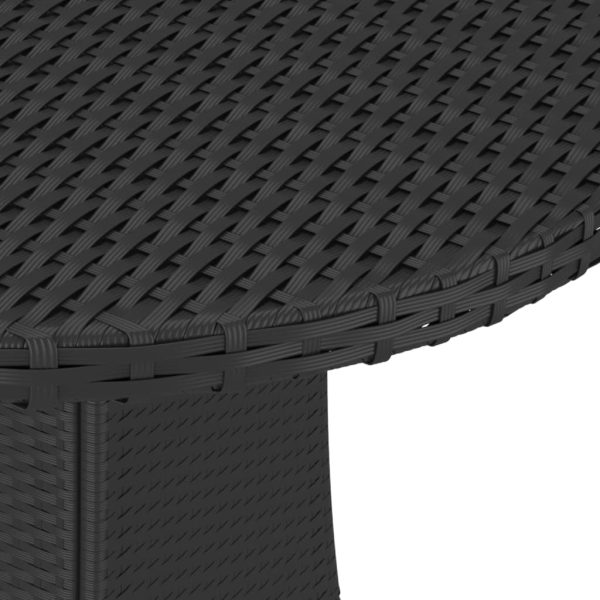 Mesa de jardim 70x70x73 cm vime PE preto - Image 4
