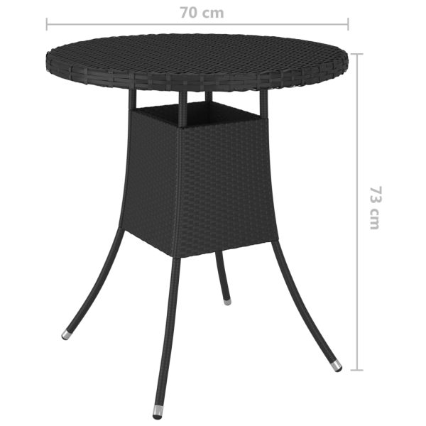 Mesa de jardim 70x70x73 cm vime PE preto - Image 5