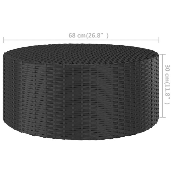 Mesa de centro 68x68x30 cm vime PE preto - Image 4