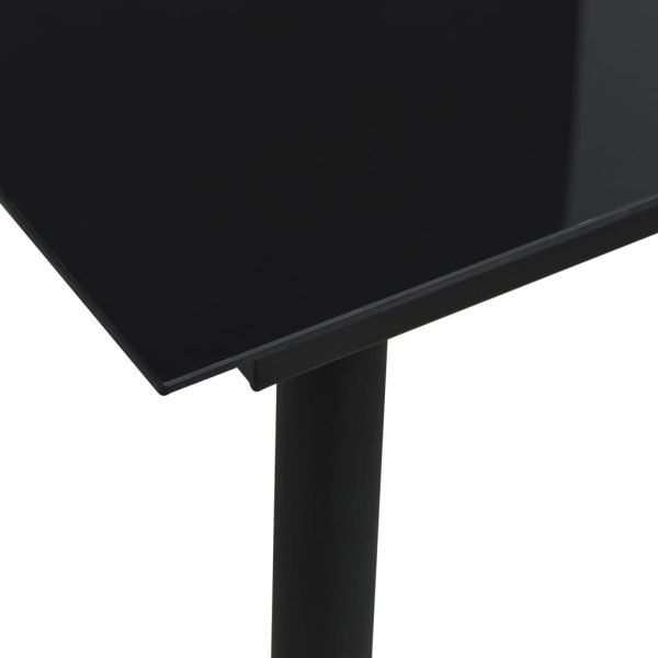 Mesa de jantar para jardim 80x80x74 cm aço e vidro preto - Image 3