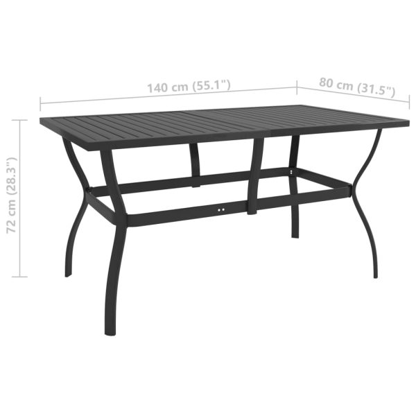 Mesa de jardim 140x80x72 cm aço antracite - Image 6