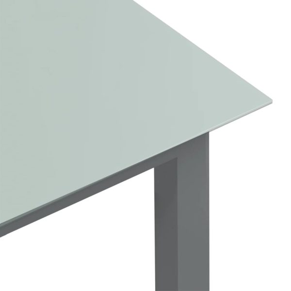 Mesa de jardim em alumínio e vidro 150x90x74 cm cinzento-claro - Image 4