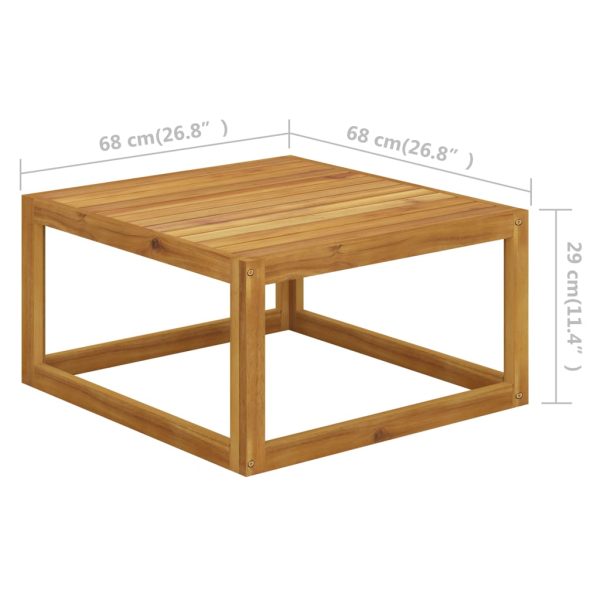 Mesa de centro 68x68x29 cm madeira de acácia maciça - Image 5