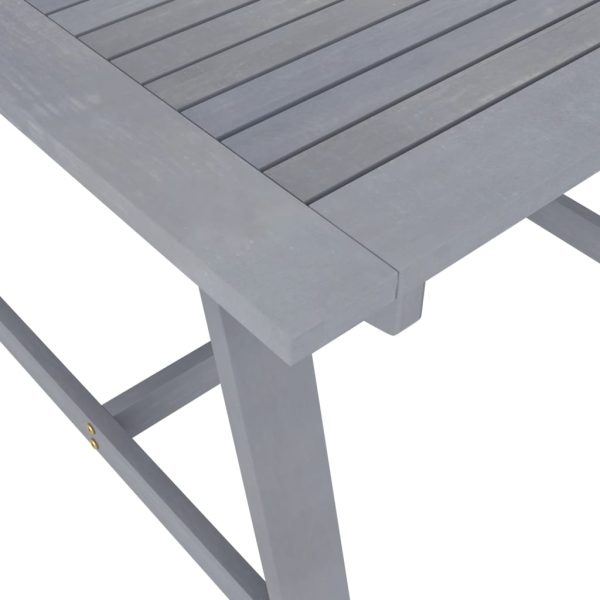 Mesa de jantar para jardim 88x88x74 cm acácia maciça cinzento - Image 4