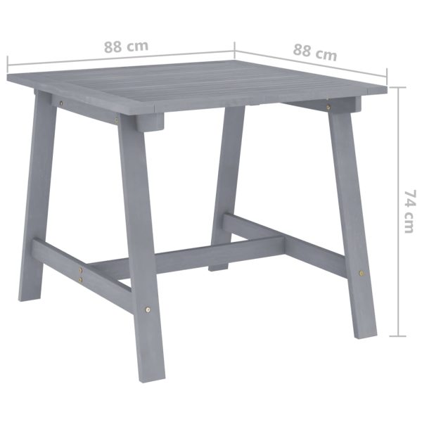 Mesa de jantar para jardim 88x88x74 cm acácia maciça cinzento - Image 6