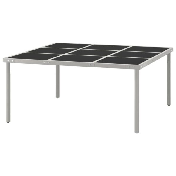 Mesa de jantar para jardim 170x170x74,5 cm vidro e aço - Image 3