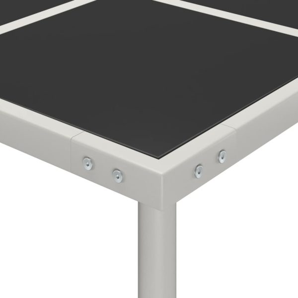 Mesa de jantar para jardim 170x170x74,5 cm vidro e aço - Image 4