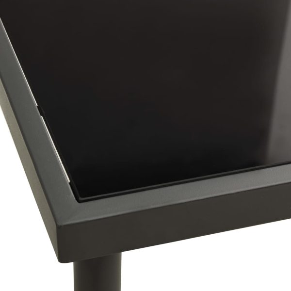 Mesa de jantar para exterior 80x80x72 cm vidro e aço antracite - Image 3