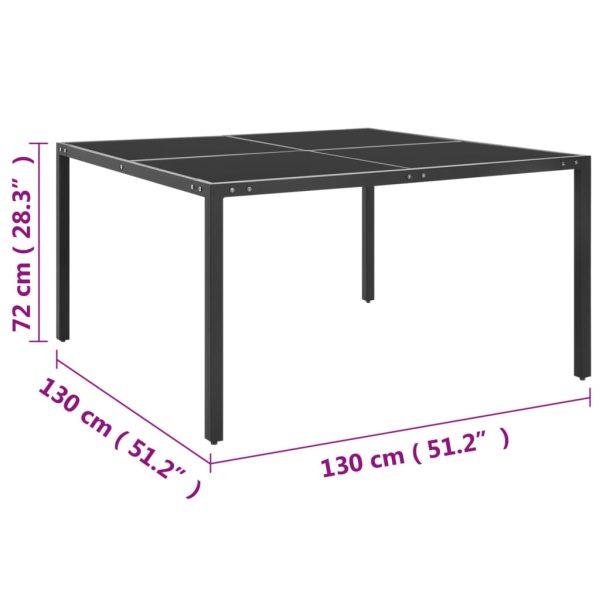 Mesa de jardim 130x130x72 cm aço e vidro antracite - Image 4
