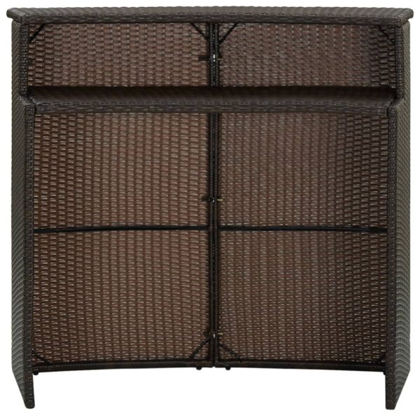 Mesa de bar para jardim 120x55x110 cm vime PE castanho - Image 2