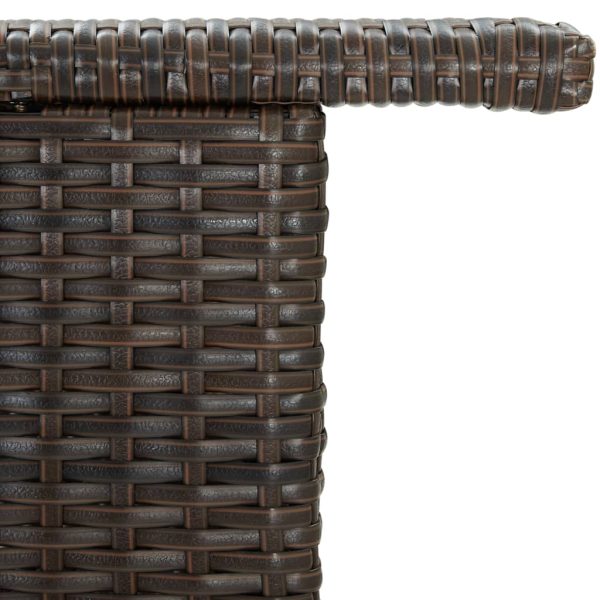 Mesa de bar para jardim 120x55x110 cm vime PE castanho - Image 6