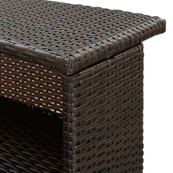 Mesa de bar para jardim 120x55x110 cm vime PE castanho - Image 7