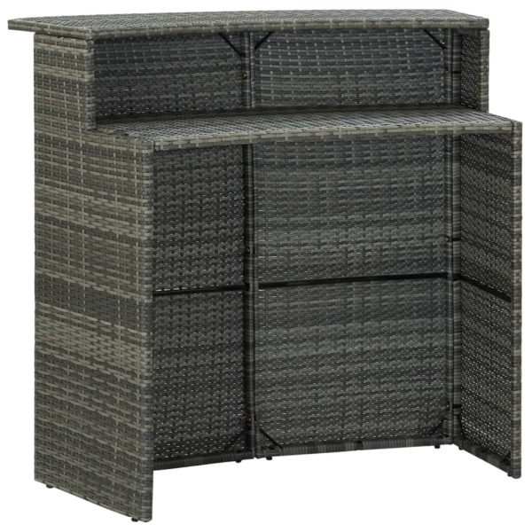 Mesa de bar para jardim 120x55x110 cm vime PE cinzento - Image 2