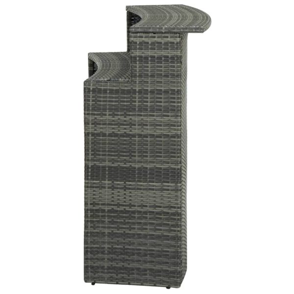 Mesa de bar para jardim 120x55x110 cm vime PE cinzento - Image 4