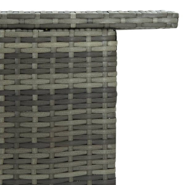Mesa de bar para jardim 120x55x110 cm vime PE cinzento - Image 6