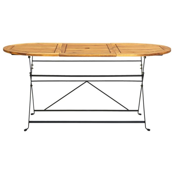 Mesa de jardim oval 160x85x74 cm madeira de acácia maciça - Image 2
