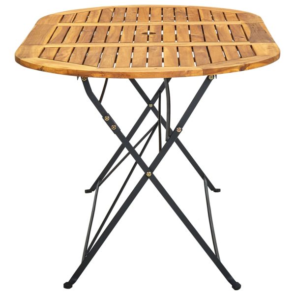 Mesa de jardim oval 160x85x74 cm madeira de acácia maciça - Image 3