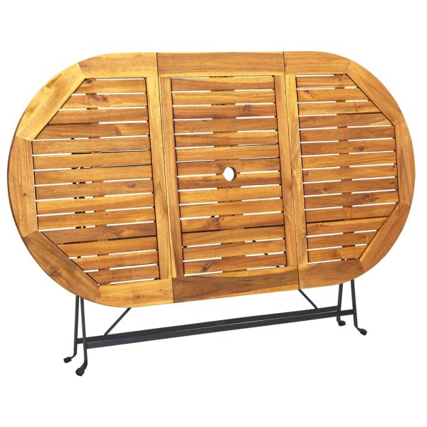 Mesa de jardim oval 160x85x74 cm madeira de acácia maciça - Image 4