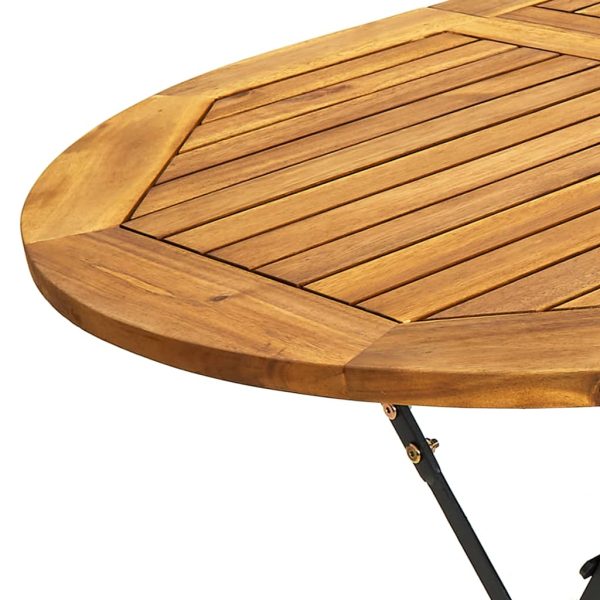 Mesa de jardim oval 160x85x74 cm madeira de acácia maciça - Image 5