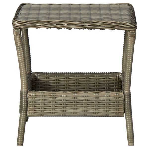 Mesa de jardim em vime PE 45x45x46,5 cm castanho - Image 2