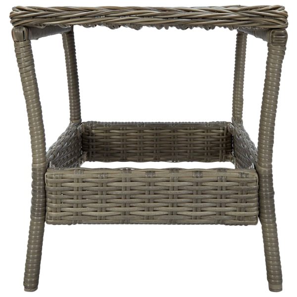 Mesa de jardim em vime PE 45x45x46,5 cm castanho - Image 3