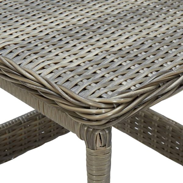 Mesa de jardim em vime PE 45x45x46,5 cm castanho - Image 4