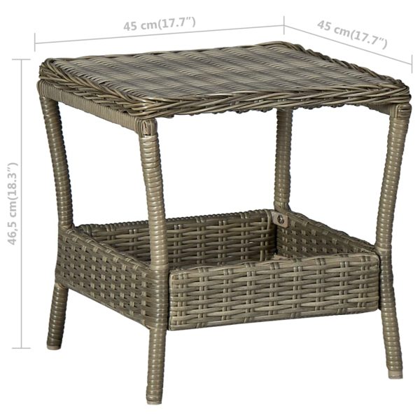 Mesa de jardim em vime PE 45x45x46,5 cm castanho - Image 5