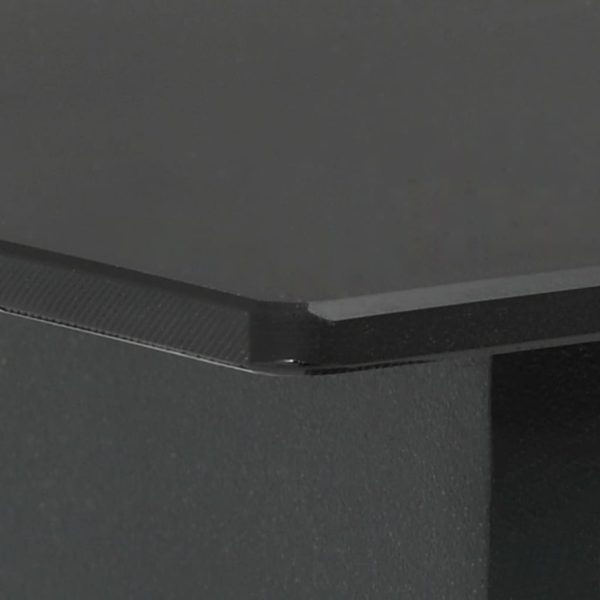 Mesa de jantar para jardim 80x80x74 cm aço e vidro preto - Image 3