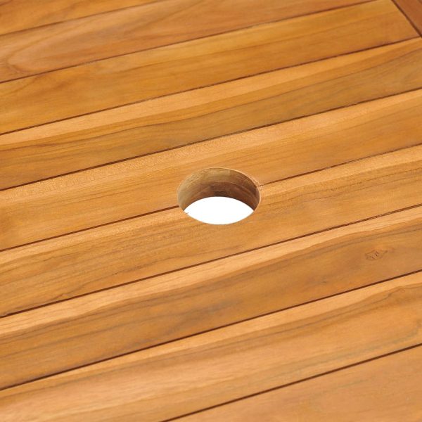 Mesa de jardim 150x90x75 cm madeira de teca maciça - Image 5