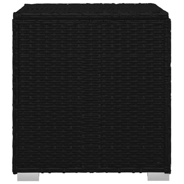 3 pcs espreguiçadeiras jardim c/ mesa de centro vime PE preto - Image 9