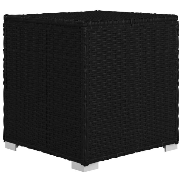 3 pcs espreguiçadeiras jardim c/ mesa de centro vime PE preto - Image 10