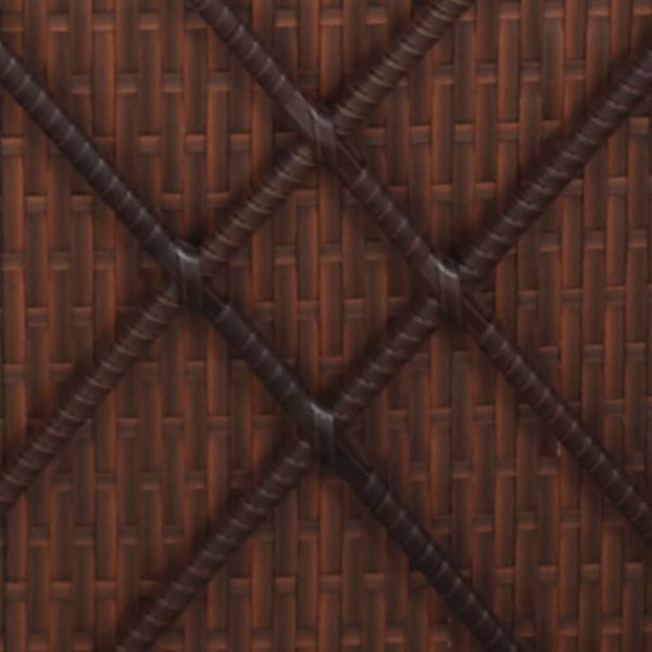 3 pcs espreguiçadeiras jardim c/ mesa centro vime PE castanho - Image 10