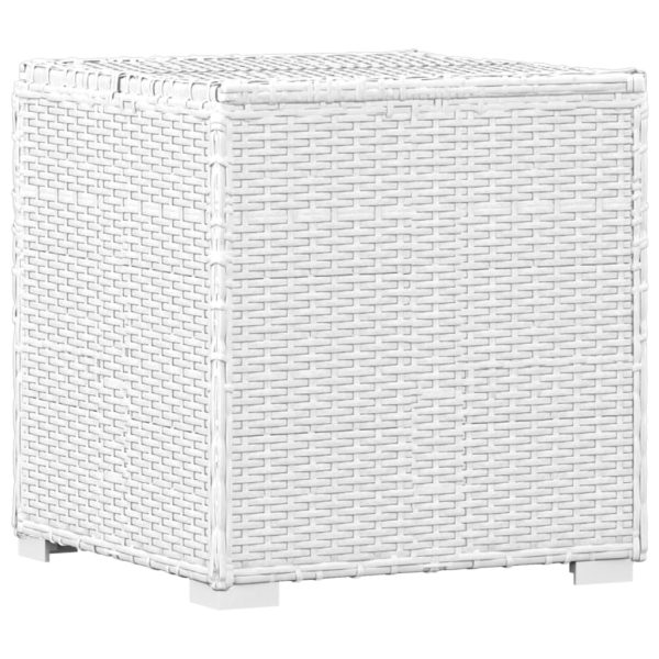 3 pcs espreguiçadeiras jardim c/ mesa de centro vime PE branco - Image 9