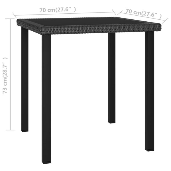 Mesa de jantar jardim 70x70x73 cm vime PE preto - Image 4