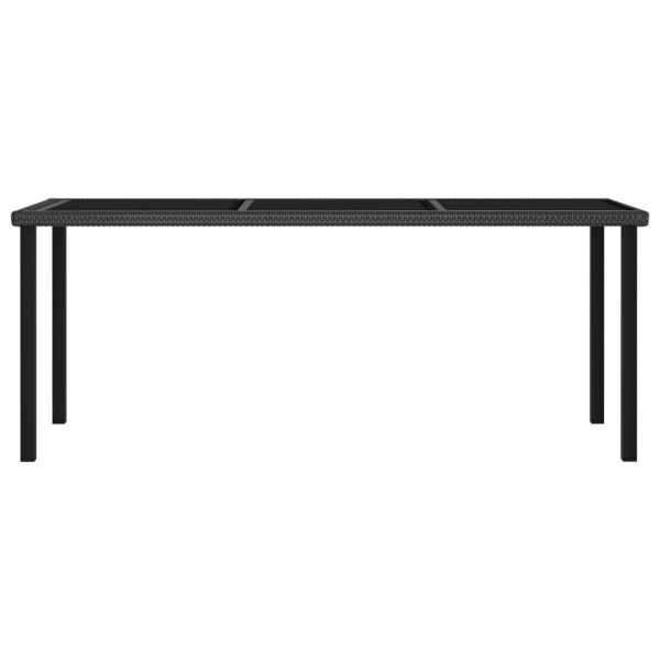 Mesa de jantar jardim 180x70x73 cm vime PE preto - Image 2