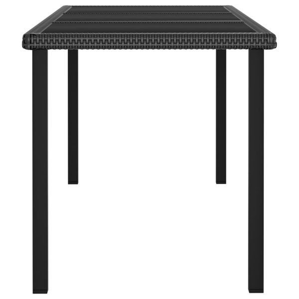 Mesa de jantar jardim 180x70x73 cm vime PE preto - Image 3