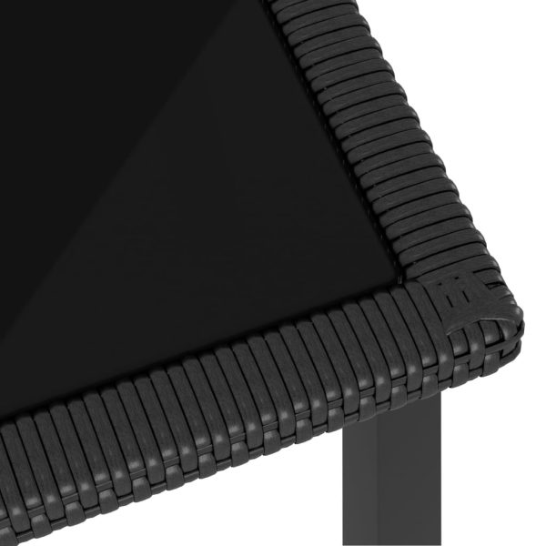 Mesa de jantar jardim 180x70x73 cm vime PE preto - Image 4