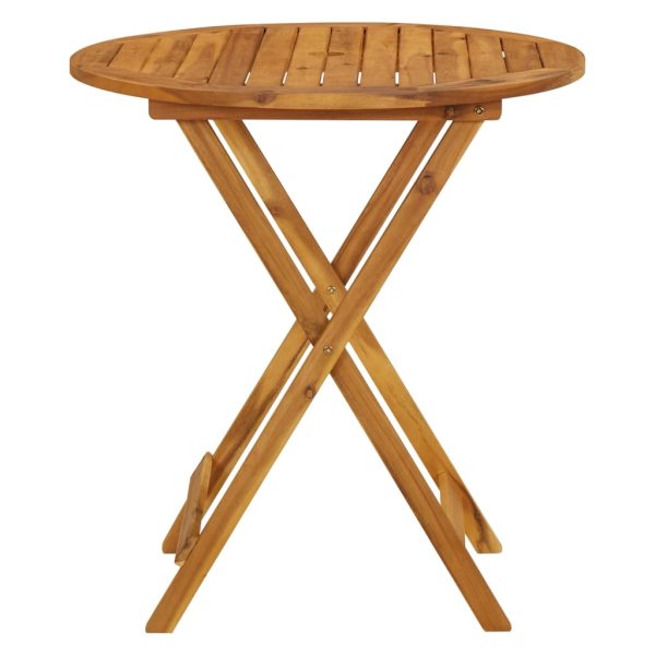 Mesa de jardim dobrável 70 cm madeira de acácia maciça - Image 3