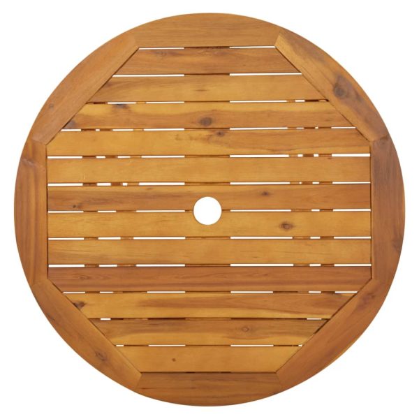 Mesa de jardim dobrável 70 cm madeira de acácia maciça - Image 5