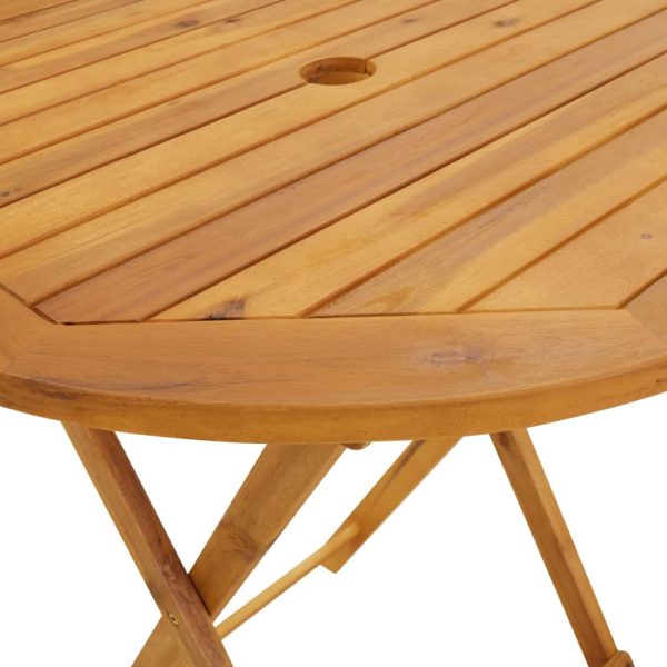 Mesa de jardim dobrável 70 cm madeira de acácia maciça - Image 6