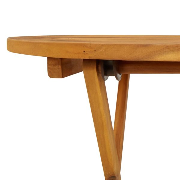 Mesa de jardim dobrável 70 cm madeira de acácia maciça - Image 7
