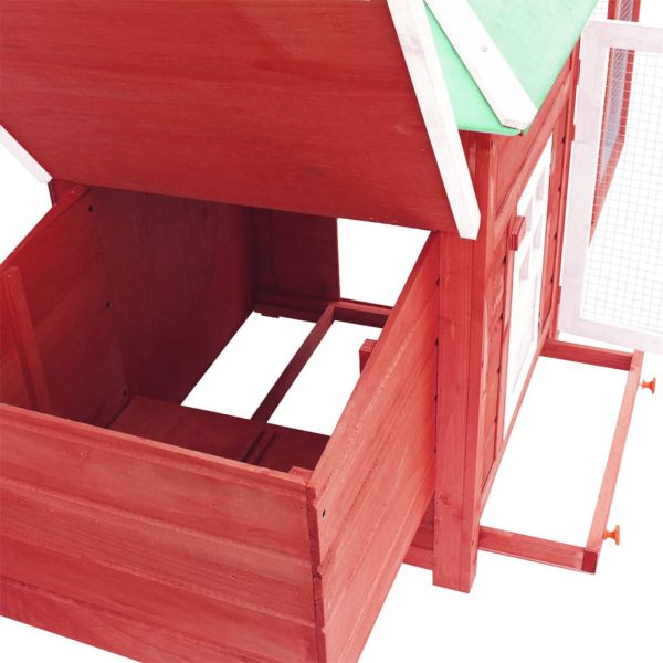 Galinheiro c/ caixa nidificação 190x72x102 cm abeto vermelho - Image 4