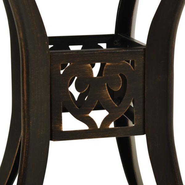Mesa de jardim 78x78x72 cm alumínio fundido bronze - Image 4