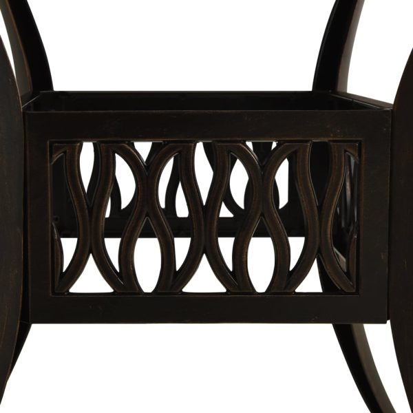 Mesa de jardim 90x90x73 cm alumínio fundido bronze - Image 4