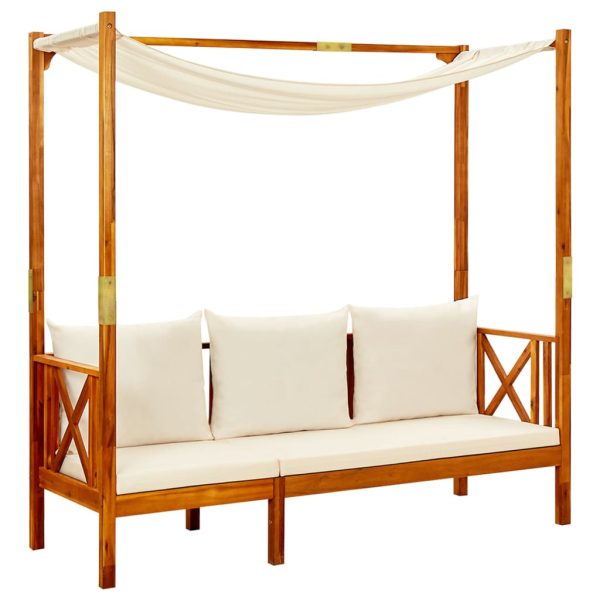 Banco de jardim com mesa e apoios de pés acácia maciça - Image 2