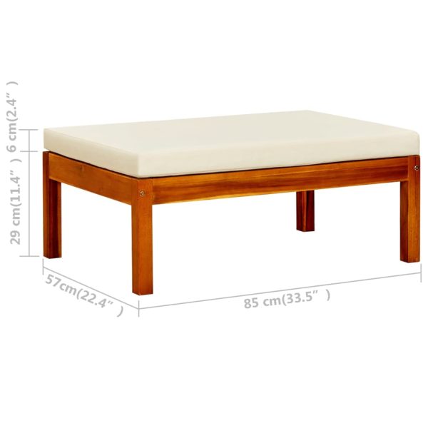 Banco de jardim com mesa e apoios de pés acácia maciça - Image 11