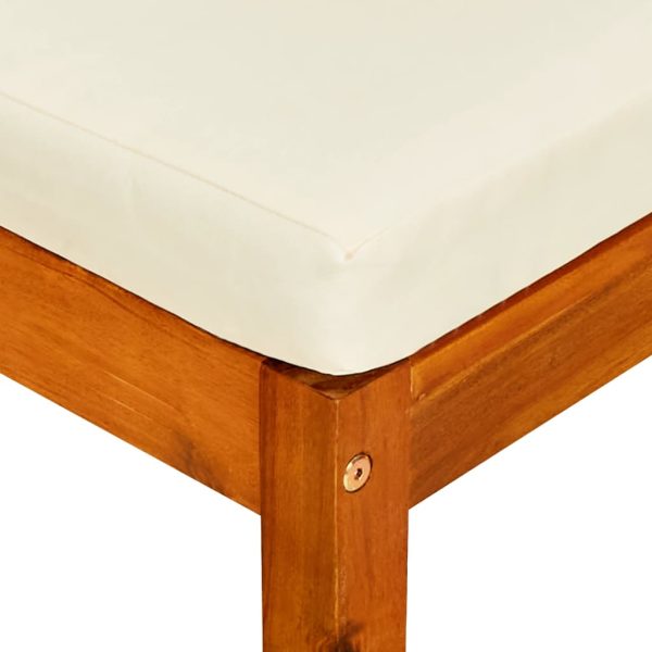 Banco de jardim com mesa e apoios de pés acácia maciça - Image 9